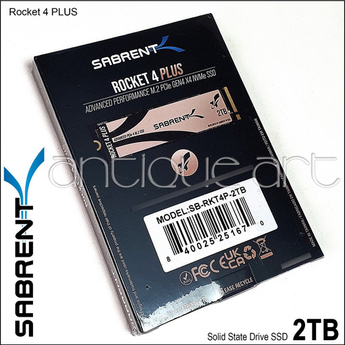 A64 Sabrent Rocket 4 Plus 2tb Ssd Sólido Interno Sb-rkt4p (Usado)