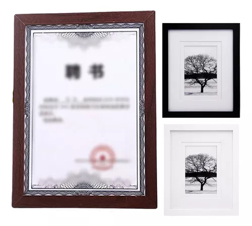 Marco de madera blanco para fotografias, diplomas (40x17mm)