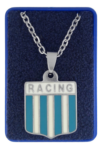 Dije Escudo De Racing + Cadena 50cm + Estuche