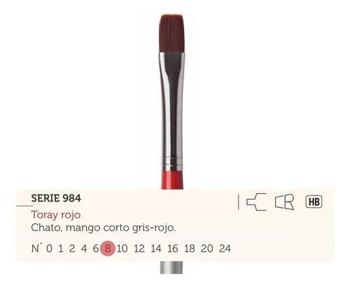 Pincel Casan Serie 984 Toray Rojo N°8