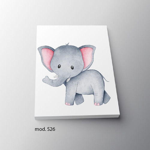 Imagen 1 de 2 de Cuadros Canvas Personalizados 20x30 Animales Selva Elefante