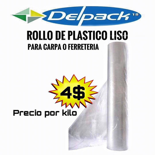 Rollo Plastico Transparente Y Negro Tipo Ferreteria
