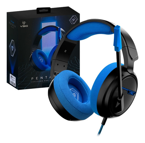 Audifono Gamer Pc Alambrico Vsg Pentagon Azul