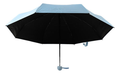 Parasol Mini Compacto Azul Plegable Para Días Soleados Y Llu