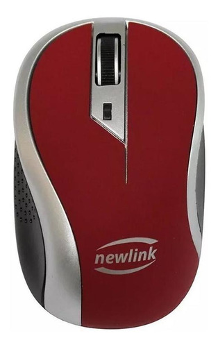 Mouse Sem Fio Wave Vermelho 1600dpi Usb Nano 2,4ghz Newlink