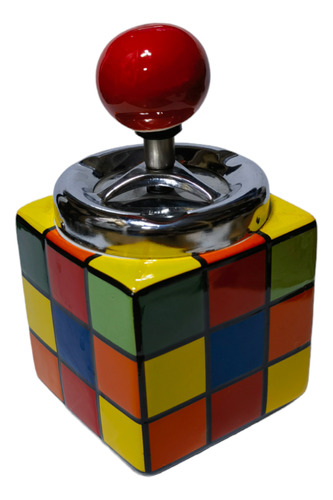 Cenicero De Cubo De Rubik De Ceramica Coloreada