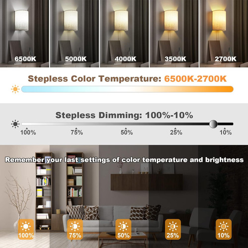 Apliques De Pared Enchufables, Colores Continuos 2700k-6500k