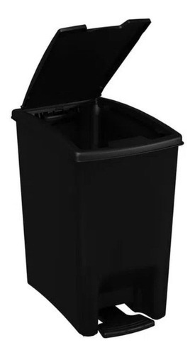 Lixeira Cesto De Lixo Com Pedal Dupla Abertura 10l Preto