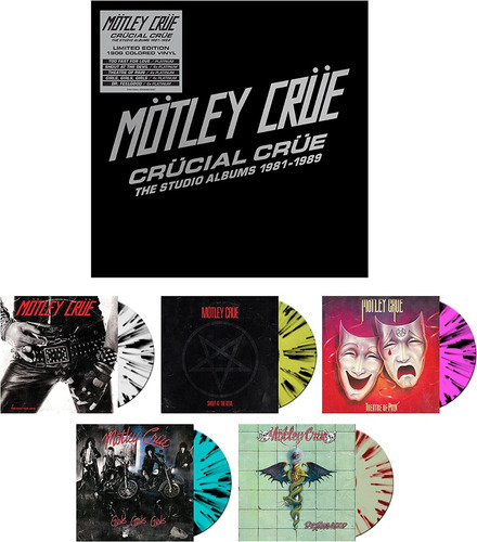 Motley Crue Crucial Crue Studio Albums 1981 - 1989 Box 5 Lp