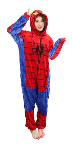 Pijama Mameluco Spiderman Disfraz Cosplay Adulto 