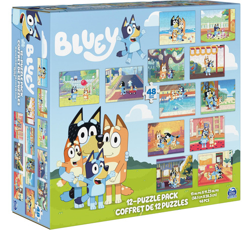 Bluey, Paquete De 12 Rompecabezas Para Familias, Niños Y Niñ