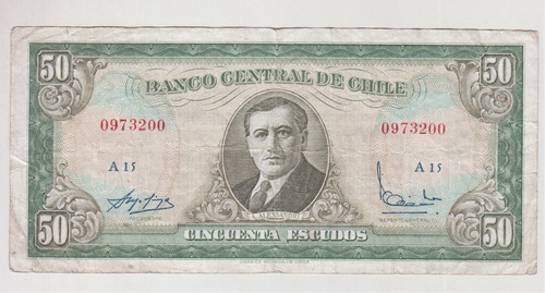 Billete Chile 50 Escudos Molina Ibañez A15 (c85)