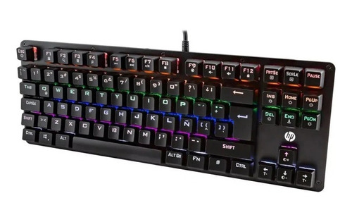 Teclado Gamer Hp Gk200 Qwerty Hp Blue Rgb Mecanico 