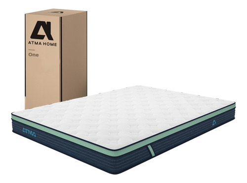Colchón Atma One En Caja 2 Plazas 3 Capas De Espuma 20 Cm