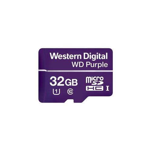 Memoria Wd 32gb Micro Sdhc Purple Videovigilancia 24/7 Clase