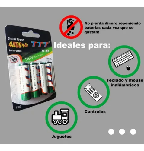 Pilas Recargables Doble Aa X4 Batería De 1.2 V