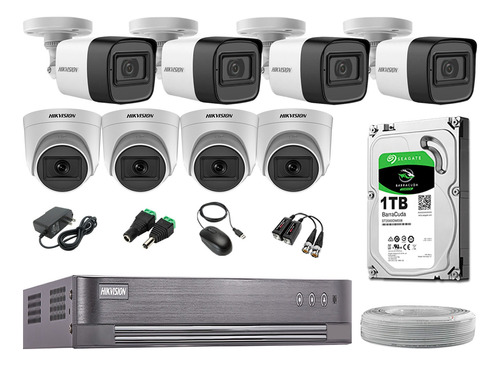 Cámaras Seguridad Kit 8 Hikvision Audio Incorporado Full Hd