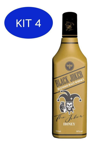 Kit 4 Whisky Black Joker Honey 980ml