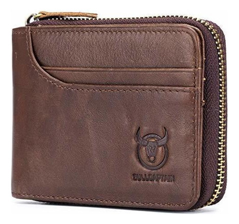 Cartera Para Hombre Cuero Genuino Rfid Bloqueo Vintage Crema