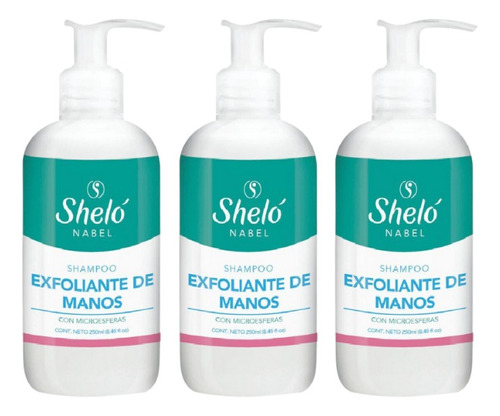 3 Pack Shampoo Exfoliante De Manos Shelo