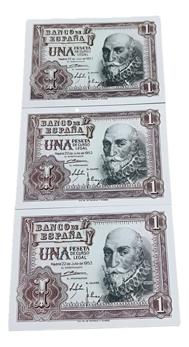 Billete De 1 Peseta España, Marqués De Santa Cruz 1953 Unc