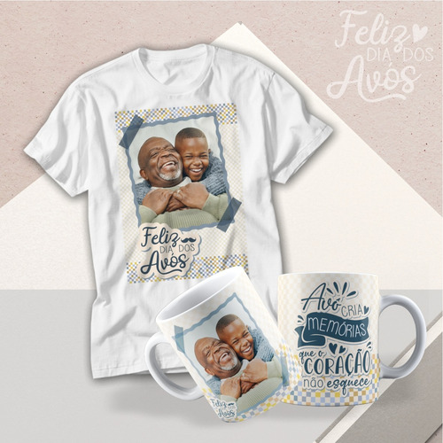 Artes Editáveis Camisas Canecas Personalizadas Dia Dos Avós