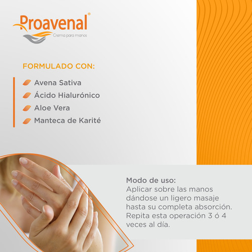 Proavenal Crema De Manos Hidratación Cuidado Corporal 70g