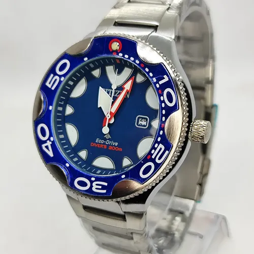 Relógio New Orca Full Black Aqualand Eco Drive Correia Prateado