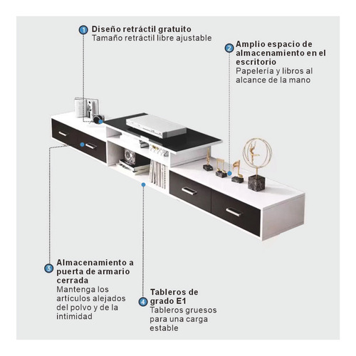Mueble Mesa Para Tv Moderno Minimalista Escalable 120-170cm