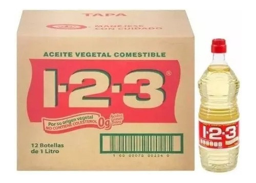 Aceite Vegetal 1-2-3 1 Caja Con 12 Pz De 1 Lt C/u