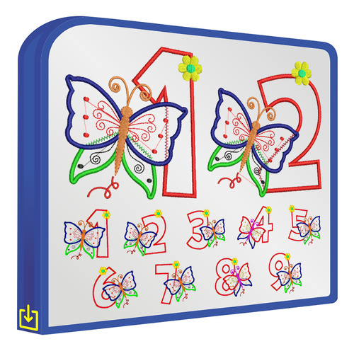 Abc Mariposas Numeros Set De Matrices Bordadora Bordar Ropa