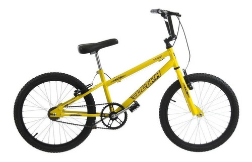 Bicicleta  de passeio Ultra Bikes Bike Rebaixada Aro 24 18 Marchas S freios v-brakes cor amarelo