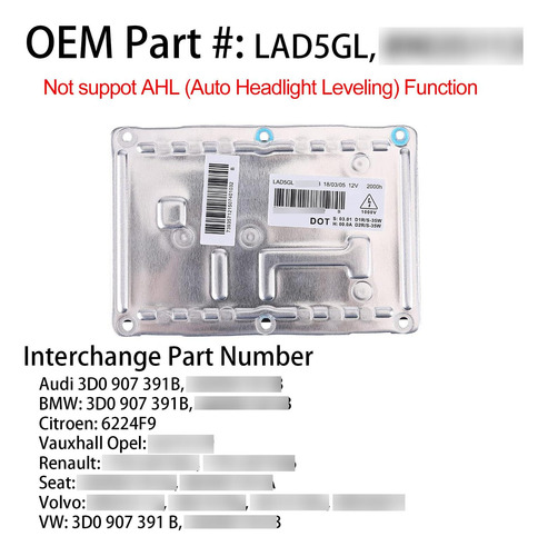 Faro Xenon D1s 35w Hid Balasto 4-pin Compatible Cadillac Y V