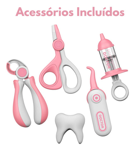 Boneca Dr Dentista C/ Acessórios Cadeira Ajustável - Dmtoys