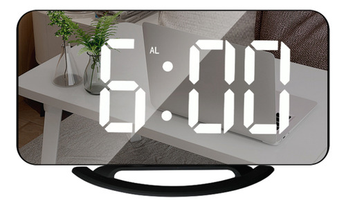 Despertador Digital, Gran Reloj Led Con Espejo, Luz Nocturna