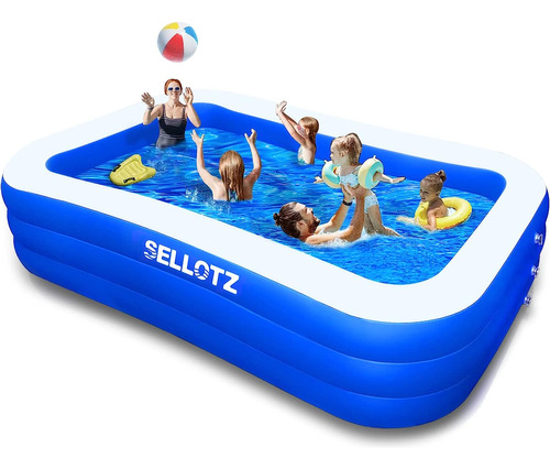 Sellotz Piscina Inflable Para Niños Y Adultos, 120 X 72 X 22