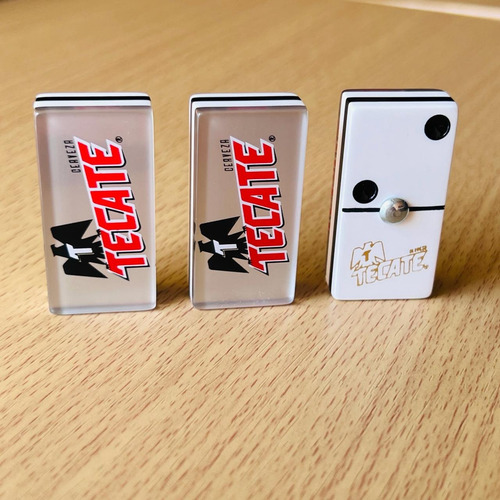 Domino Tecate Plata Profesional + Cubilete Tecate + Dados