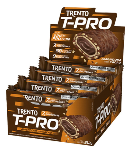 Chocolate Trento T-pro 7g Whey Protein 12x26g - Amendoim