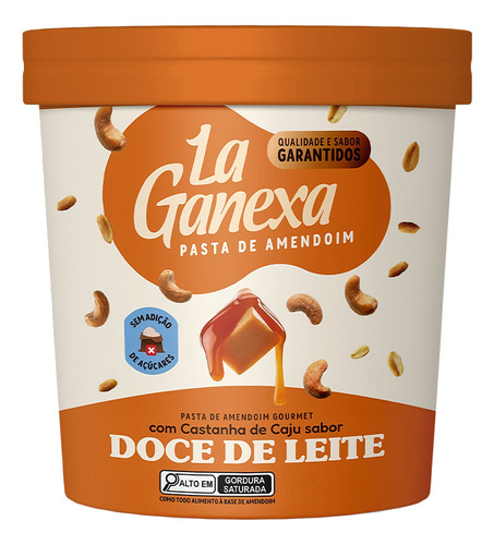 Pasta De Amendoim Doce De Leite Com Castanha De Caju 1kg - L