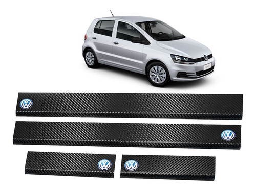 Cubre Zocalos Simil Carbono P/ Volkswagen Fox Accesorio