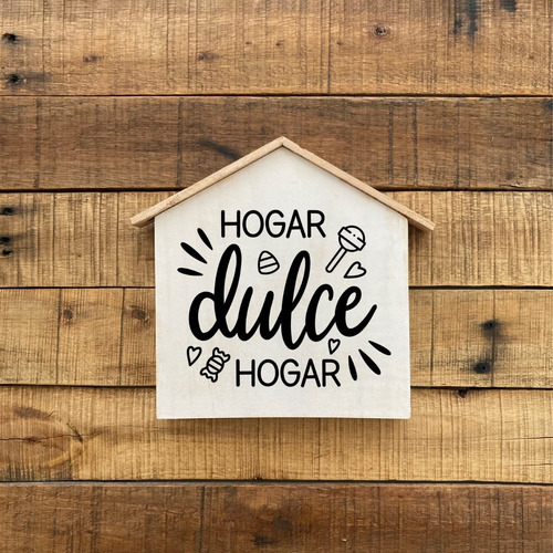 Imagen 2 de 2 de Casita Decorativa De Madera Vintage Hogar Dulce Hogar