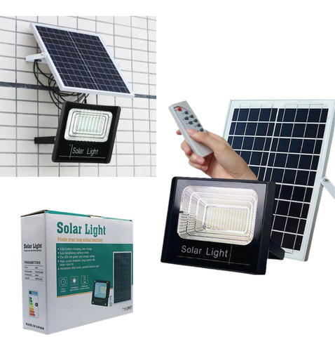 Foco Solar Led 100w Con Control / Fotocélula / Timer