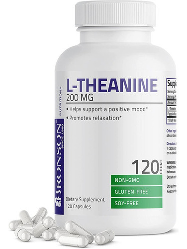 L-teanina 200 Mg Con Hierba De La Flor De La Pasion 120 Cap