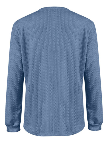 Camiseta Casual De Manga Comprida Yu Fashion Button Com Deco