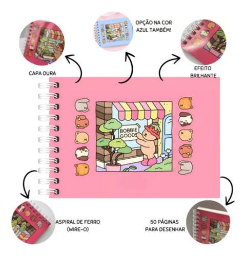 W Kit Livro De Colorir Bobie Gods + 24 Canetinhas Ponta