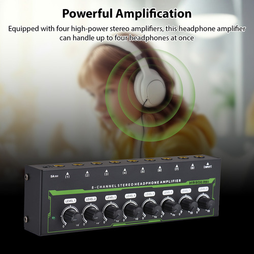 Amplificador De Auriculares Con Divisor De Auriculares Estér