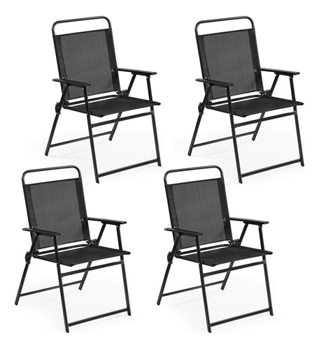 Juego De 4 Sillas De Patio Plegables Para Exteriores