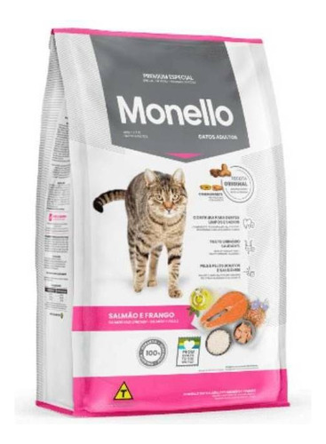 Alimento Monello Premium Especial para gato adulto sabor salmón y pollo en bolsa de 7kg