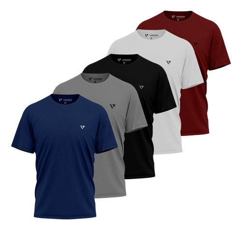 Kit 5 Camisetas Camisas Masculina Slim Voker Linha Premium