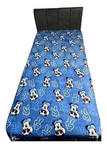 Manta Infantil Solteiro Mickey Mouse Menino Azul Disney